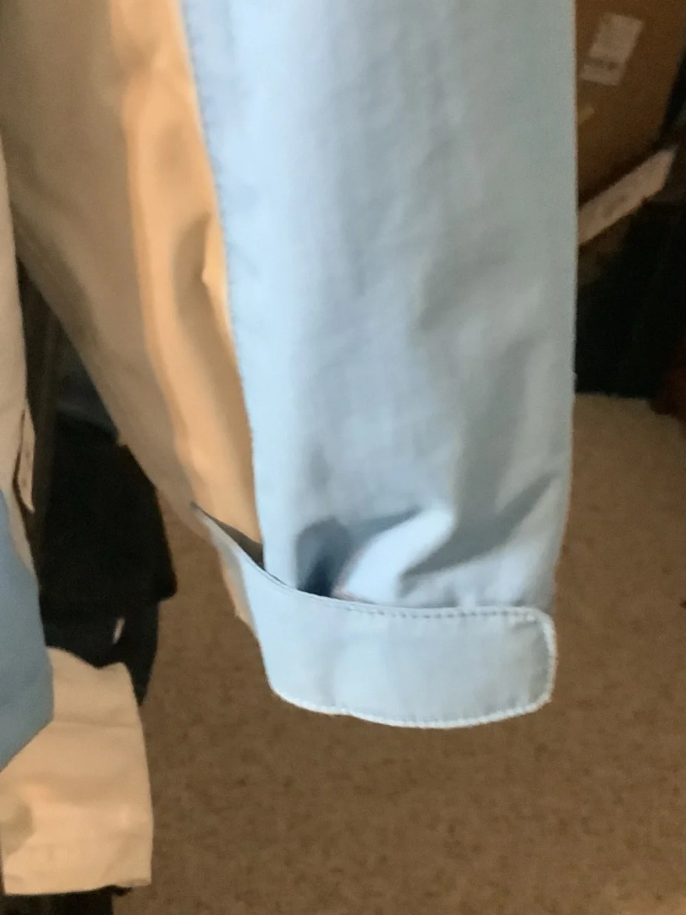 The North Face Light Blue and White Hooded‎ ski Jacket